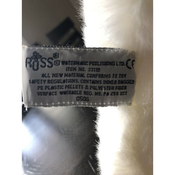 Russ Peppermint Teddy Bear Beanbag Plush Stuffed Animal‎ Daisy Chain Press White - Picture 7 of 8